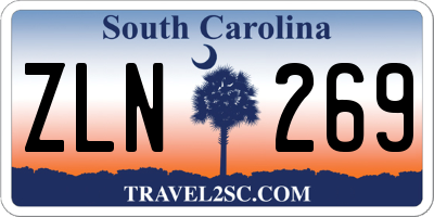 SC license plate ZLN269
