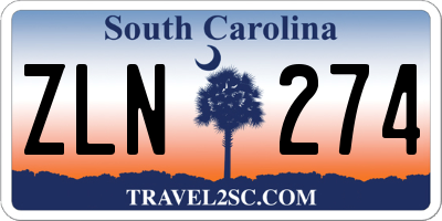 SC license plate ZLN274