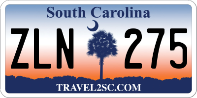 SC license plate ZLN275