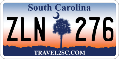SC license plate ZLN276
