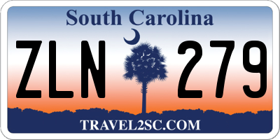 SC license plate ZLN279