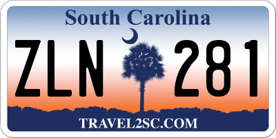SC license plate ZLN281