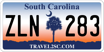 SC license plate ZLN283