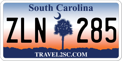 SC license plate ZLN285
