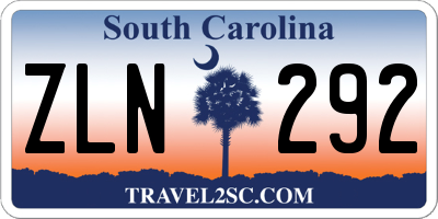 SC license plate ZLN292