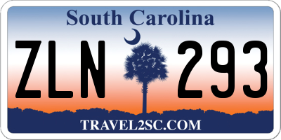 SC license plate ZLN293