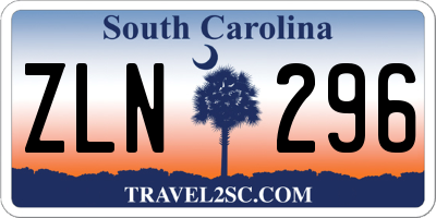 SC license plate ZLN296