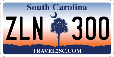 SC license plate ZLN300