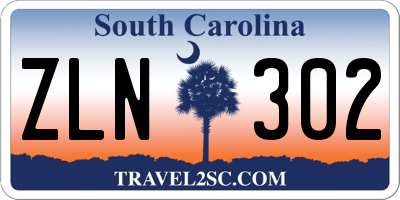 SC license plate ZLN302