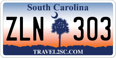 SC license plate ZLN303