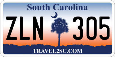 SC license plate ZLN305