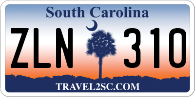 SC license plate ZLN310