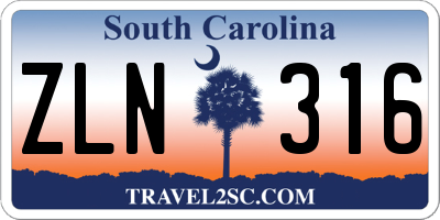 SC license plate ZLN316