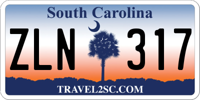 SC license plate ZLN317