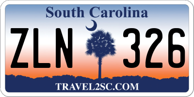 SC license plate ZLN326