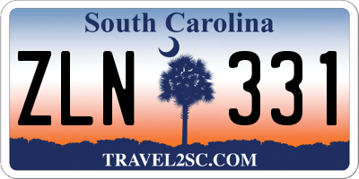 SC license plate ZLN331