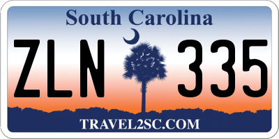 SC license plate ZLN335
