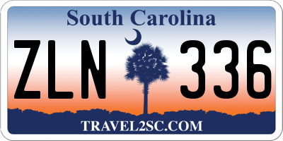 SC license plate ZLN336