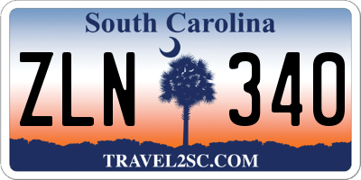SC license plate ZLN340