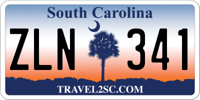 SC license plate ZLN341