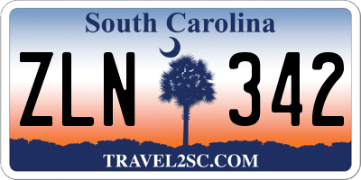 SC license plate ZLN342