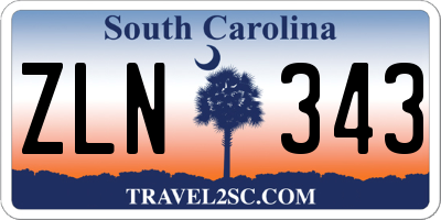SC license plate ZLN343