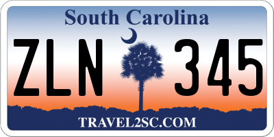SC license plate ZLN345