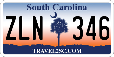 SC license plate ZLN346