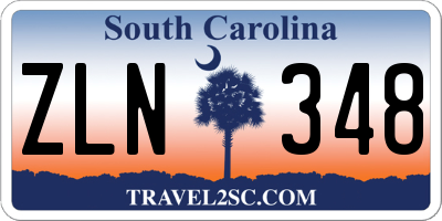 SC license plate ZLN348