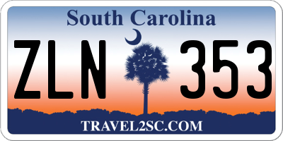 SC license plate ZLN353