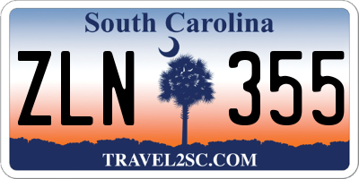 SC license plate ZLN355