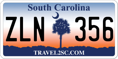 SC license plate ZLN356