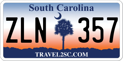 SC license plate ZLN357