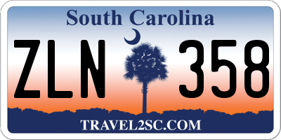 SC license plate ZLN358