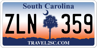SC license plate ZLN359