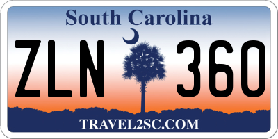 SC license plate ZLN360