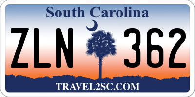 SC license plate ZLN362