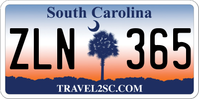 SC license plate ZLN365