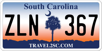 SC license plate ZLN367