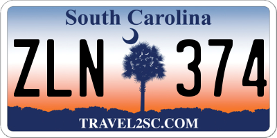 SC license plate ZLN374