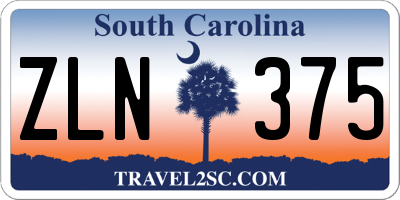 SC license plate ZLN375