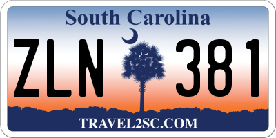 SC license plate ZLN381