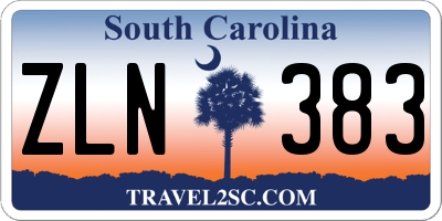 SC license plate ZLN383