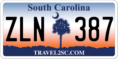 SC license plate ZLN387