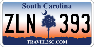 SC license plate ZLN393