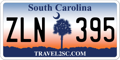 SC license plate ZLN395