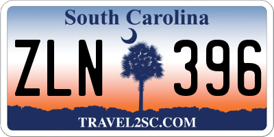 SC license plate ZLN396