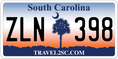 SC license plate ZLN398