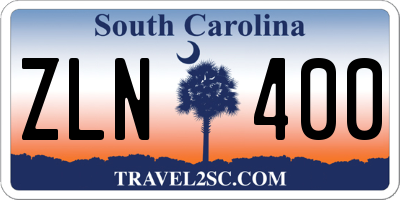 SC license plate ZLN400