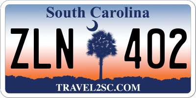 SC license plate ZLN402
